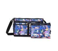 Lesportsac 2023 ฤดูร้อนใหม่กระเป๋าสะพายข้างแฟชั่นลายดอกไม้พิมพ์เต็มกระเป๋าแม่กระเป๋าสะพาย7519