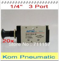 1/4" BSPT 3 Port Push-pull Valve Hand Lever Operated Solenoid Valve Hand Return Manual Control Valve 3R210-08