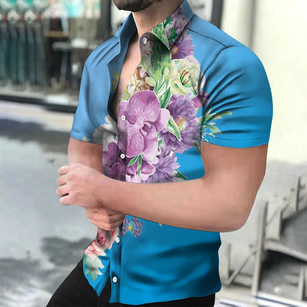 uregelmæssig rulletrappe Indeholde Hawaiian Shirt For Men Summer Aloha Shirts 3d Floral Print Short Sleeve T  shirt Harajuku Tops Tees Oversized Blosue Men Clothing | Lazada