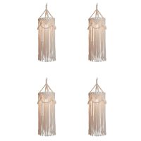 4X Chandelier Boho Decor Hand-Woven Charm Macrame Wall Hanging Creative Home Bunk Home Decoration Lamp Shade Mandala