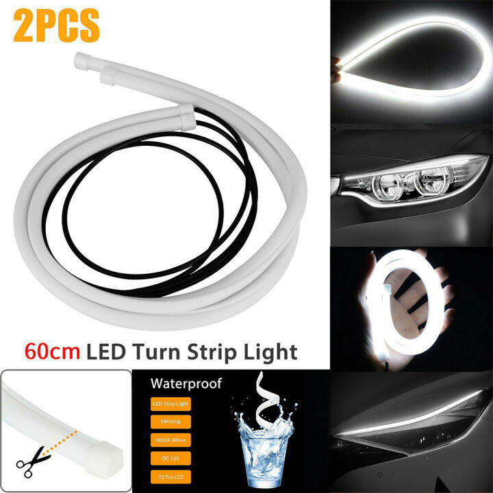 WF 2 Buah 60Cm Strip Lampu Drl Led Mobil 6000K 12V Lampu Lari Siang ...