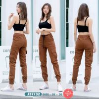 รุ่น J37/32 กางเกงJogger pants ขาจั้มผ้ายืด เป้าซิป มีเชือกผูกเพิ่มความหนาแน่น เนื้อผ้ายืด พร้อมส่ง