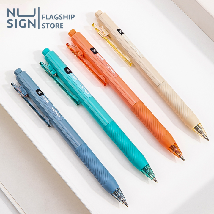 nusign-ปากกาเจล-ปากกาหมึกเจล-แบบกด-เขียนลื่น-หมึกเยอะ-แห้งเร็ว-คลิปหนีบแน่น-แข็งแรง-gel-pen