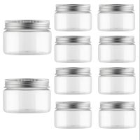 10Pc 20g 30g 50g Plastic Container Jar Refillable Empty Cosmetic Pot Aluminum Screw Lid Cap for Cream Ointments Jewelry Storage