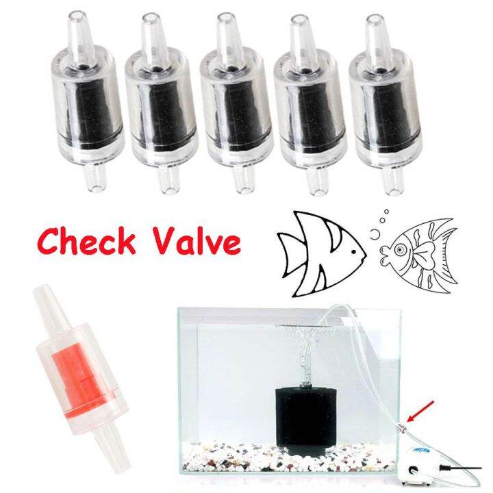 UNLAWFUL 5 PCS Home Plastic Fish Tank Black Red Aquarium Check Valve