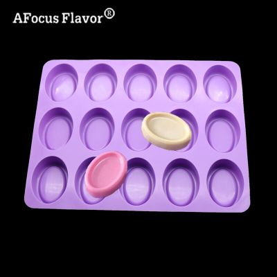 ；【‘； 1 Pc Silicone Mold 15 Holes Oval Bread Baked Muffins Stencil Cakes Of Soap Natural Soap Cheesecake Brownie Candy Mold Making