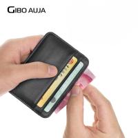 100% Sheepskin Genuine Leather Card Holder Super Slim Soft Credit Card Wallet Men Wallets Purse - Gibo Auja Card Holders