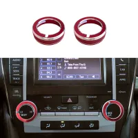 2ชิ้นสีแดงอลูมิเนียม VOL ปรับแต่งปุ่มตัดเหมาะสำหรับ Toyota Camry 2012 2013 2014