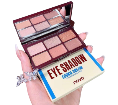 No.5394 Eyeshadow Chocolate novo อายแชโดว์ช็อกโกแลต เนื้อแมท กลิตเตอร์ 6 ช่อง