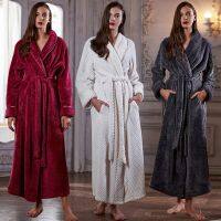 Thermal Bathrobe Warm Size Robe Men Sleepwear