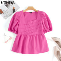 (จัดส่งฟรี)Fancystyle VONDA เสื้อสตรีแขนพองคอเหลี่ยมสำหรับเดินทางเสื้อผู้หญิงแขนสั้นอเนกประสงค์ #2