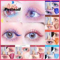 ที่ดัดขนตา PETINAIL มาสคาร่า4D ผอมกันน้ำขนาดเล็กหัวแปรงพับที่มีสีสัน