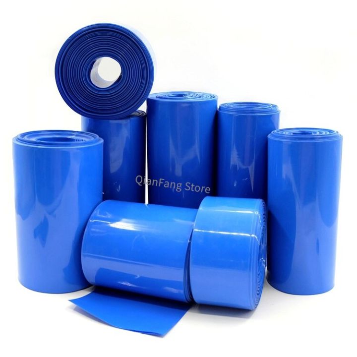 pvc-heat-shrink-tube-500mm-width-blue-protector-shrinkable-cable-sleeve-sheath-pack-cover-for-18650-lithium-battery-film-wrap