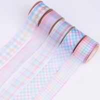 9 Yards 25mm40mm Tulle Snow Yarn Checked Plaid Geometric Ribbon DIY Handmade Material For Crafts Decoration Hair Bows Crafts Gift Wrapping  Bags