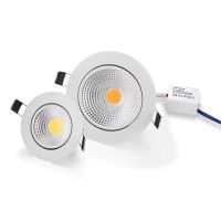 【✆New✆】 SDFW3242 1ชิ้น Ac85-265v โคมไฟติดเพดานไฟสปอตไลต์ Cob Led หรี่แสงได้3W 5W 7W 12W 15W อะลูมิเนียมโคมไปดาวน์ไลท์แบบฝังไฟแผง Led ทรงกลม