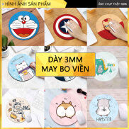 Miếng lót chuột, bàn di chuột văn phòng cỡ nhỏ 20x20cm dày 3mm có bo viền