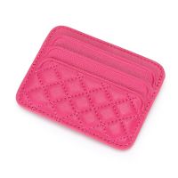 Leather Card Bag Sheepskin Ladies Small And Ultra-thin Exquisite Diamond Card Holder Bank Card Drivers License Coin Purse Card Holders