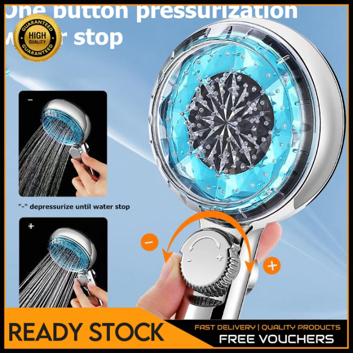 Digital temperature control shower nozzle One button water stop