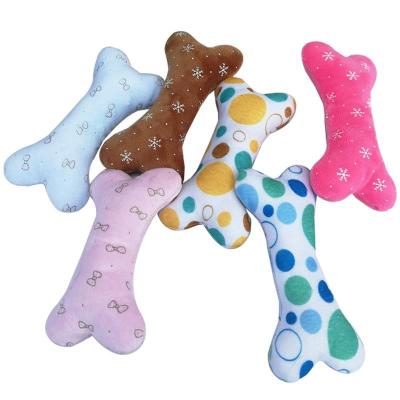 Dorakitten 1pc Bone Shape Dog Toy Funny Interactive Plush Puppy Squeaky Toy Pet Biting Toy For Dog Pet Supplies Random Color Toys