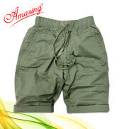 Kaki short Amazing, quần nam lửng, lưng thun ,dây rút, big size