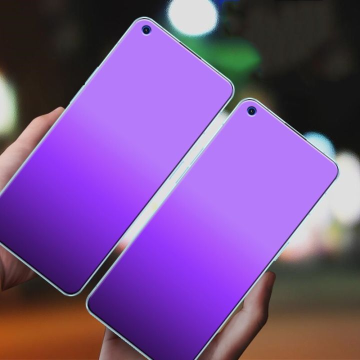 กระจกนิรภัยป้องกันเนื้อแมตต์สีน้ำเงินสำหรับ-oppo-reno-7-pro-se-8-6-5-lite-6z-7z-ปกป้องหน้าจอ5a-5f-5z-5k-4-4z