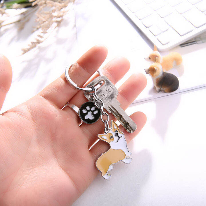 new-cute-welsh-corgi-dog-key-chain-for-women-handbag-pendant-keychain-key-ring-man-car-key-holder-charm-jewelry-i-love-dog-gifts-key-chains