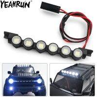 YEAHRUN ไฟ6LED หลังคาพลาสติกไฟหน้าแผงสปอตไลท์ไฟท้ายสำหรับ TRX4M หลังรถ1/2ตีนตะขาบ RC