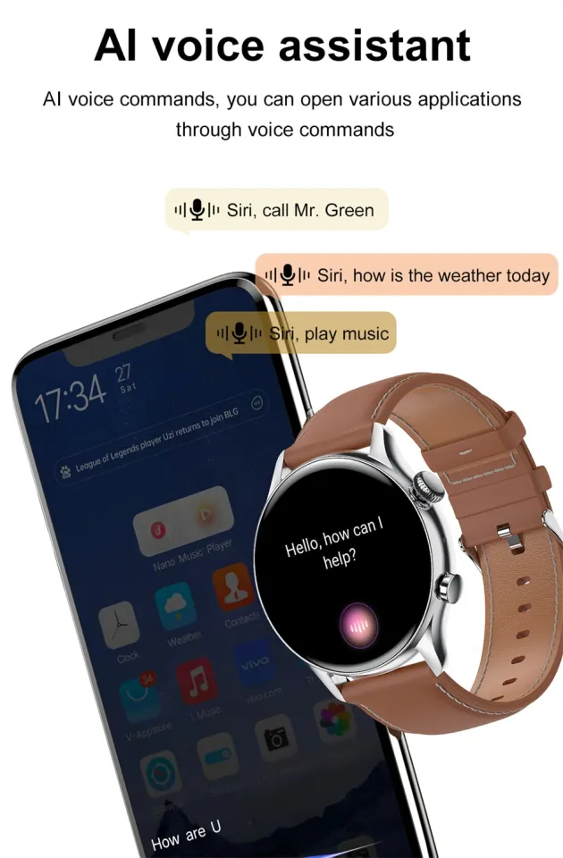 Lemfo Lv02 Smart Watch Women Nfc Bluetooth Call Wireless Charging
