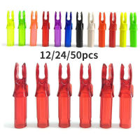 12/24/50Pcs Arrow Nocks แทรกหางพลาสติกเคล็ดลับ ID 6.2มม. เพลา Bow Shooting สำหรับผสมคาร์บอนไฟเบอร์กลาส Arrow ทั่วไป Nock Tail