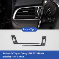 Motorshow Car Air Vent Strip Cover Fit for Toyota Camry Auto Interior Accessories Stainless Steel Trim Pack of 2pcs for 2018 2019 2020(Blue/Black/Silver with Logo)