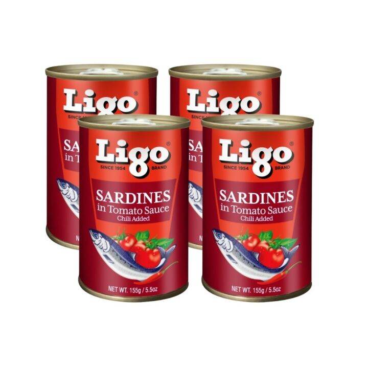 Ligo Sardines in Tomato Sauce with Chili 155g Pack of 4 Lazada PH