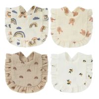 【DT】hot！ 25 Colors Korean Baby Feeding Drool Bib Ruffle Floral Infants Saliva Cotton Bibs Burp Cloths Newborn Toddler Kid