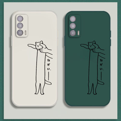 เคส Realme V15 5G Case เคสซิลิโคนเหลวแมวขี้เกียจการ์ตูนน่ารัก Flocking ฝาครอบโทรศัพท์ป้องกัน