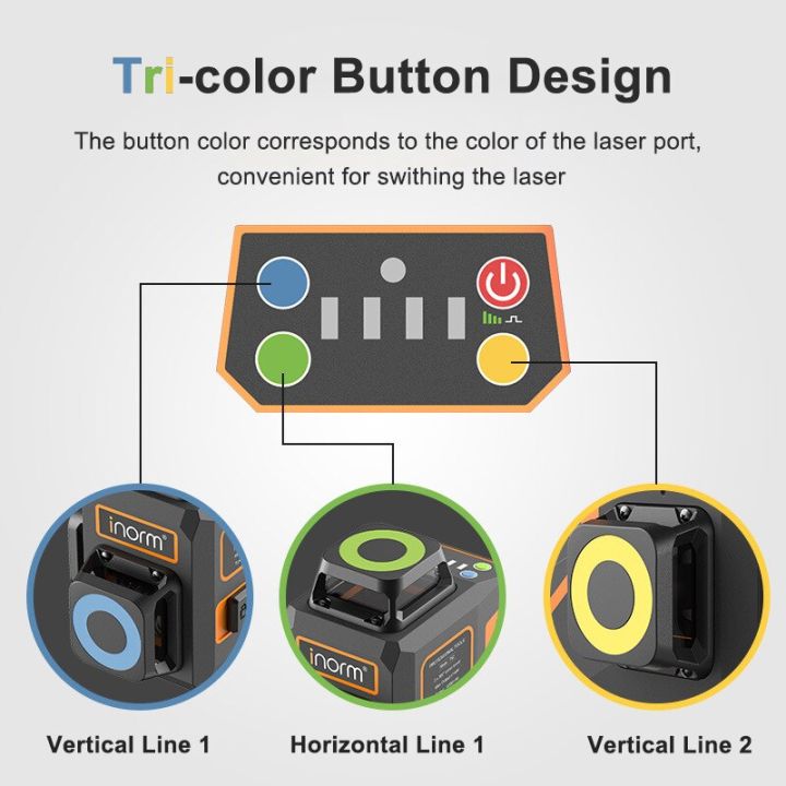 inorm-สายสีเขียวเลเซอร์3d-12เส้นปรับระดับด้วยตัวเอง-เลเซอร์ลำแสงที่มีประสิทธิภาพสำหรับ-แนวนอนและแนวตั้ง