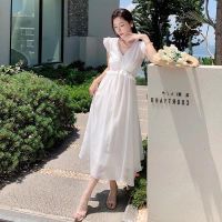 COD DSFDGESERRRRR Vacation Dress Seaside Beach Sexy Halter Sling ins Super Hot Fairy Long Skirt White Womens Clothing Casual Style Retro Folk Wedding