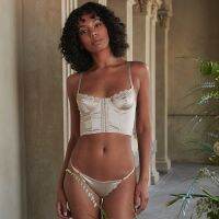 Gifts Fast Shipping New Product Bohemian Front Buckle Beautiful Back Corset Satin Face Color Dinglei Border Sexy Vest