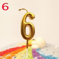 เทียนวันเกิดสีทอง3d เทียนจำนวนวันเกิดปาร์ตี้วันหยุดตกแต่งรูปร่างเทียนวันเกิด