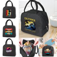 ❡▥ Thermal Lunch Dinner Bags Canvas Holiday Print Handbag Picnic Travel Breakfast Box School Child Convenient Lunch Bag Food Bag