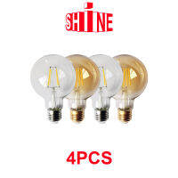 4ชิ้นล็อต chrismas ขนาดร้อน filament หลอดไฟ G80 E27 6W illas 220V-240V chrismas Decor VINTAGE โคมไฟตกแต่งบ้าน