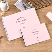 A4A5 White Pink Sketchbook Spiral Notebook Diary Blank 80GSM School Supplies Pencil Drawing Notepad Planner Notebook