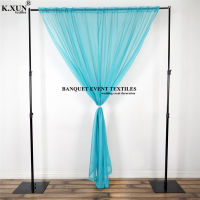 2 pcs Organza Sheer Backdrop Curtain Panel With Rod Pockets Stage Background Our Door Wedding Photo Booth Event Party Decoration