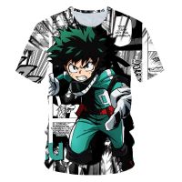 2023 NEWNew ฮีโร่ของฉัน A Cademia ผู้ชายฤดูร้อนเสื้อยืด Midoriya Izuku 3D พิมพ์โรงเรียนวิทยาลัยสไตล์ Boku ไม่มีฮีโร่ A Cademia เสื้อยืดท็อปส์