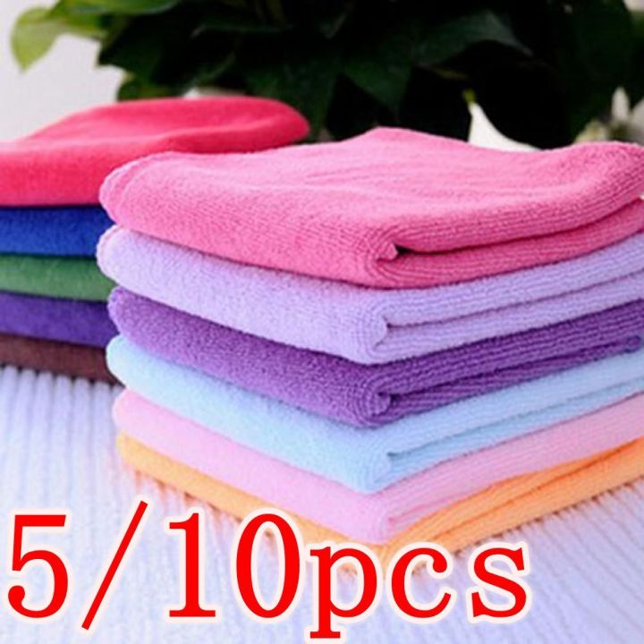 5/10pcs Towels Candy Color Cotton Face/Hand Towel / Cleaning Wash