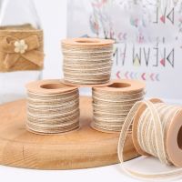 10M/Roll Jute Burlap Rolls Hessian Ribbon With Lace For DIY Crafts Wedding Decorations Ribbons Christmas Gifts Package Wrapping Gift Wrapping  Bags