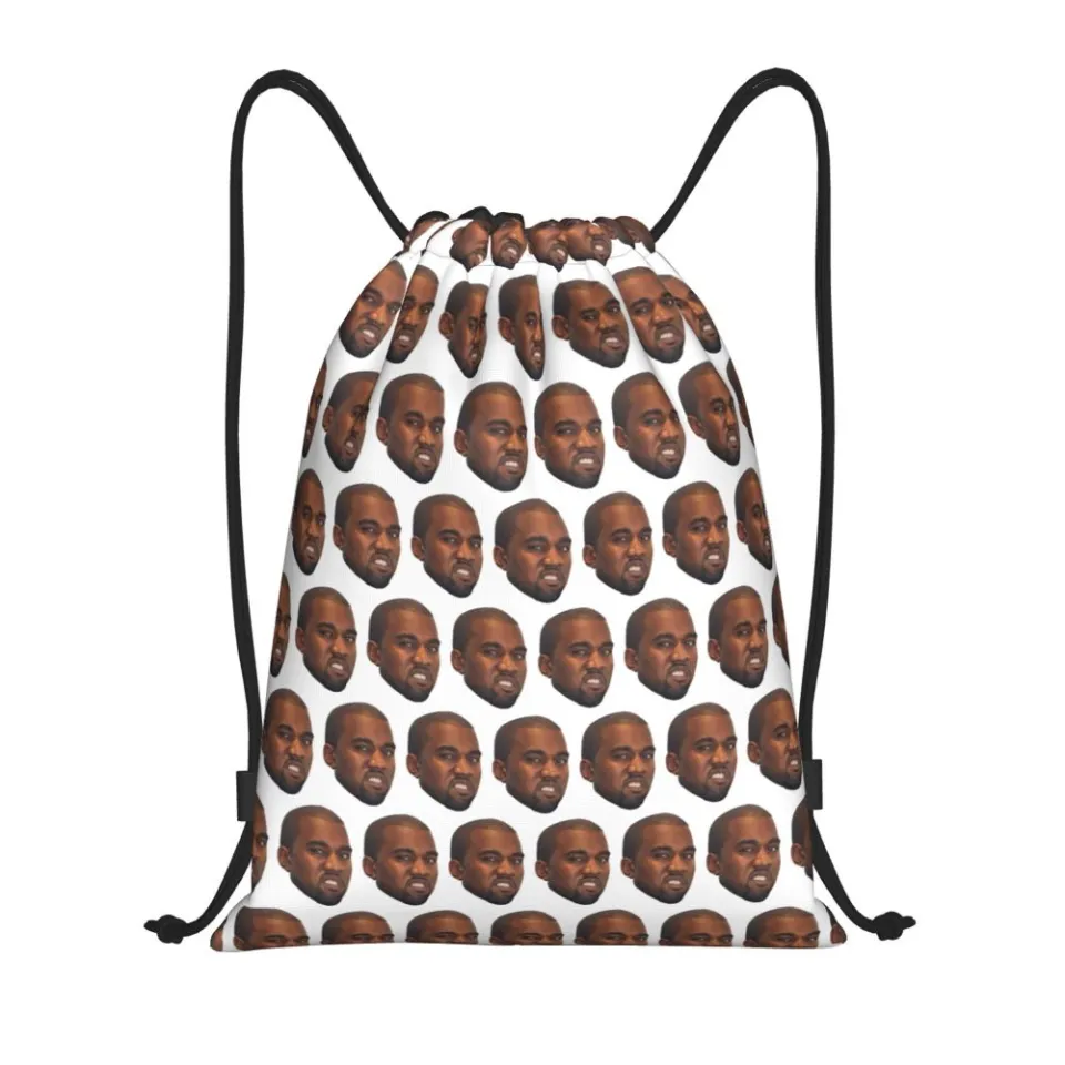 Funny Kanye West Meme Drawstring Backpack Bags Women Men