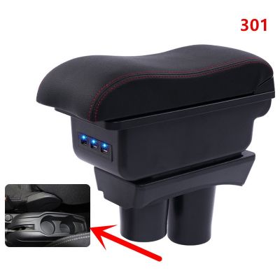 hot【DT】 Citroen C-Elysee 301 armrest box central Store content Storage with cup ashtray USB interface