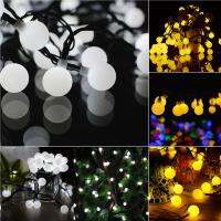 LED solar small white ball lamp string ball lamp outdoor waterproof garden decorative lamp color lamp