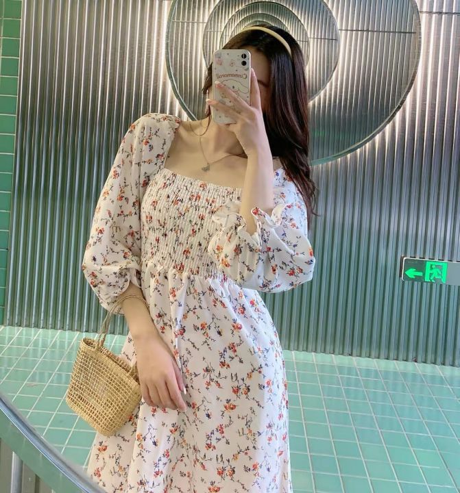 Váy Hoa Nhí Dáng Dài Vintage Cổ Vuông giá rẻ Tháng 82023BigGo Việt Nam