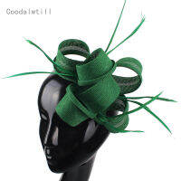 ใหม่แฟชั่นผู้หญิงผม hoops handmade fascinator หมวกอุปกรณ์เสริมผมสำหรับสุภาพสตรีอย่างเป็นทางการชา Headwear hairpins Feather