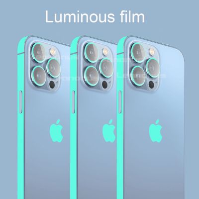 ฟิล์มกรอบเรืองแสงสำหรับ iPhone 13 Pro Max กรณีรูปลอกผิวเรืองแสงในที่มืดฟิล์มด้านข้างสำหรับ iPhone 12 Pro ป้องกันสติกเกอร์เคลือบ